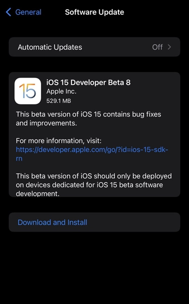 iOS 15 Beta 8 和 iPadOS 15 Beta 8 现已推出 - Pfrlju.com