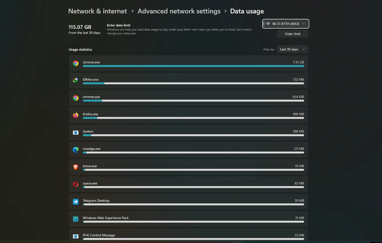 如何檢查 Windows 11 和 Windows 10 上的資料使用情況