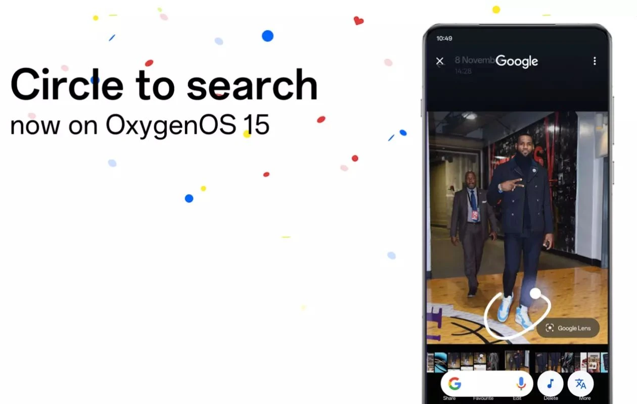 更多搭载 OxygenOS 15 的 OnePlus 手机将配备“圈搜索”功能