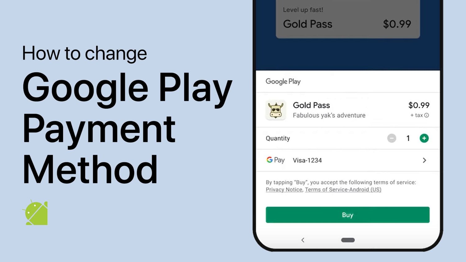 如何在Google Play上添加/更改付款方式