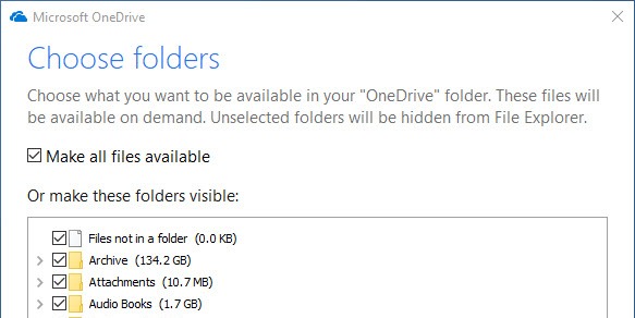 迫使OneDrive文件始終在Windows 10中下載