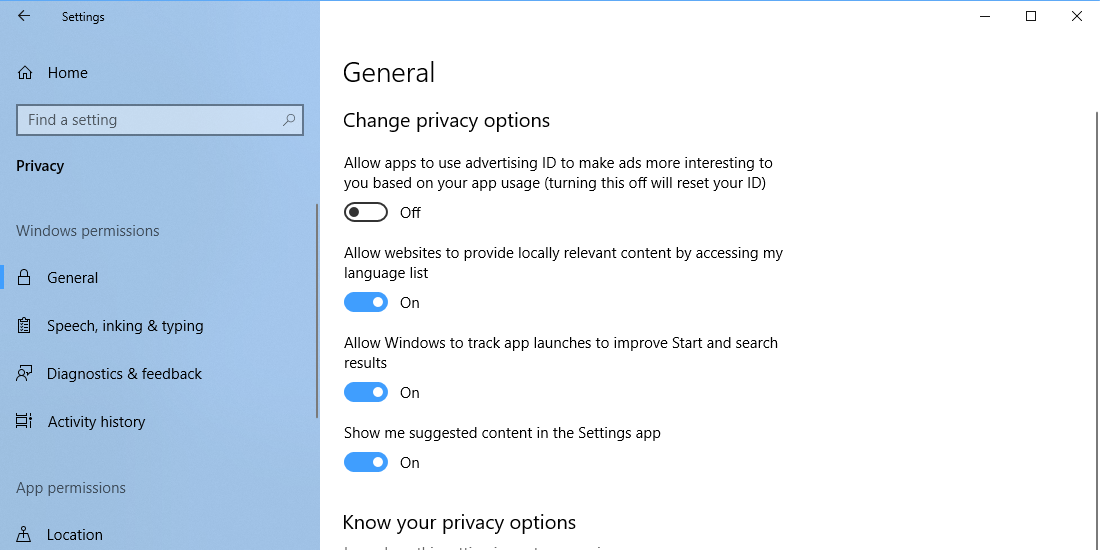 隐私在Windows 10中至关重要