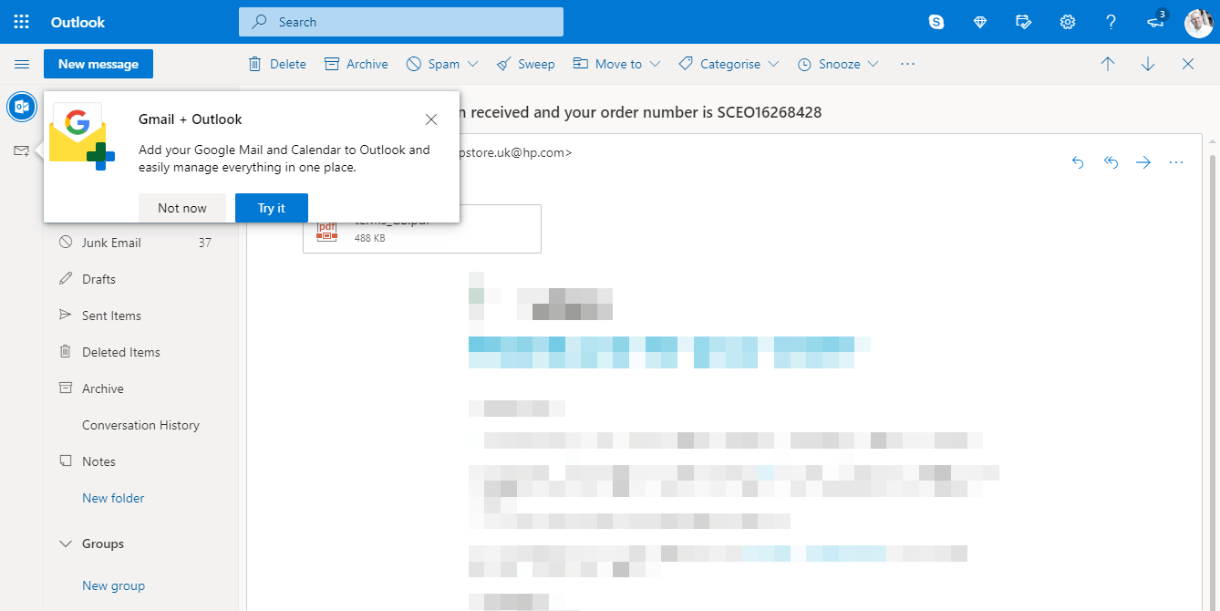 將Gmail帳戶添加到Outlook.com