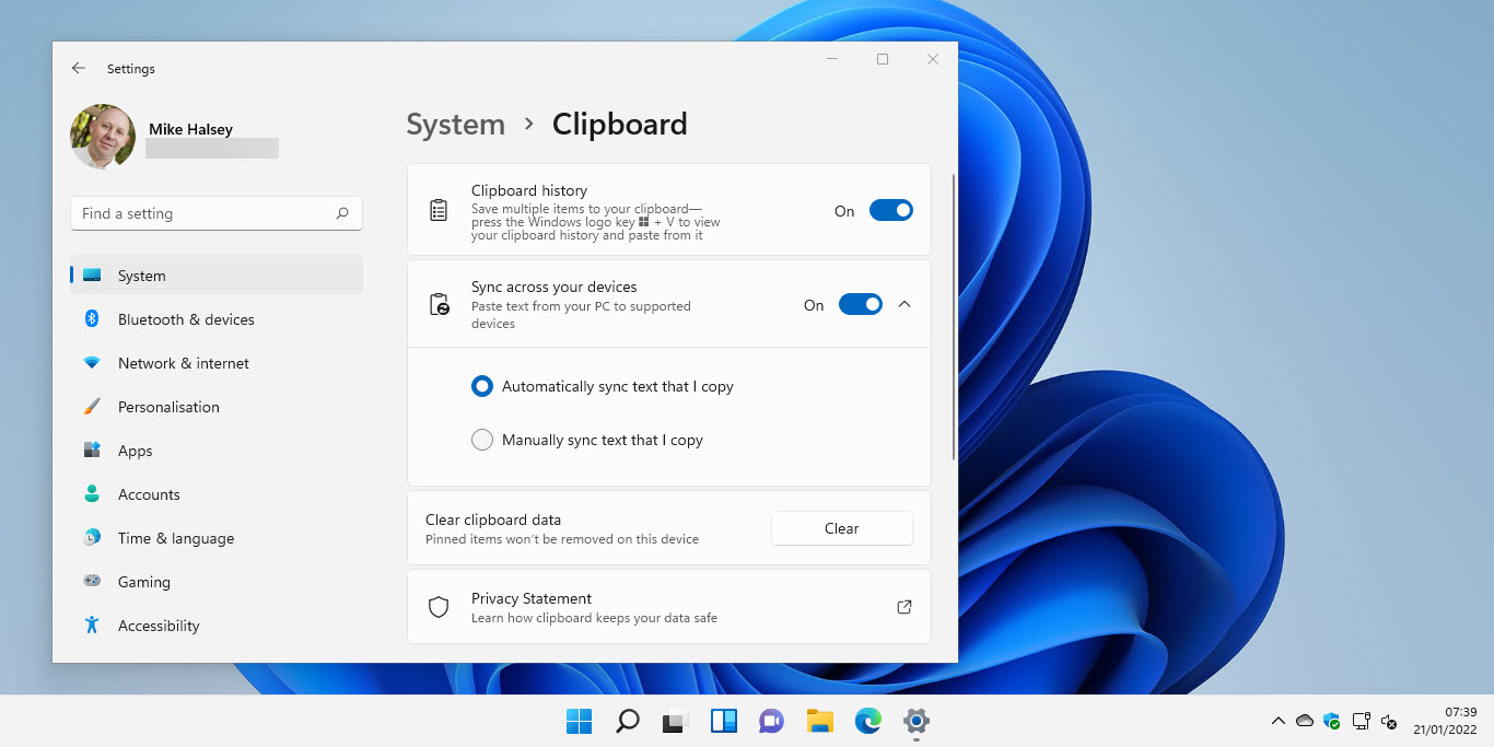 在Windows 11中使用剪贴板历史记录