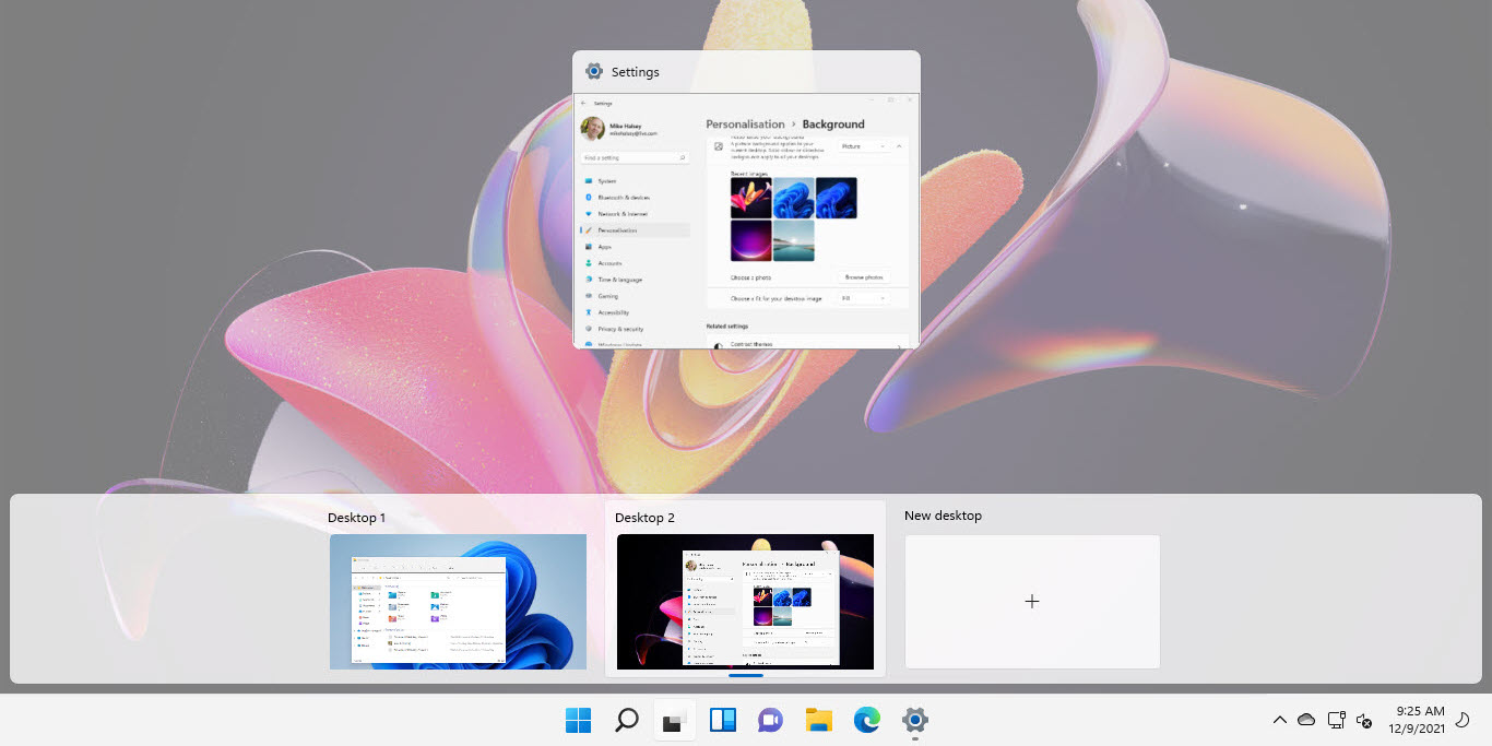 在Windows 11中使用和管理虚拟桌面
