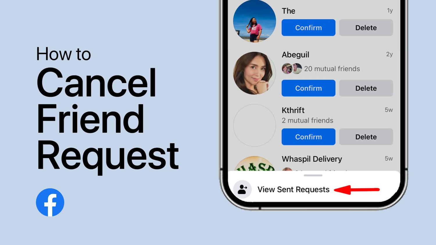 如何在Facebook上取消朋友请求
