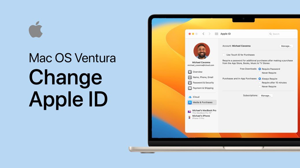 如何更改Mac OS Ventura上的Apple ID