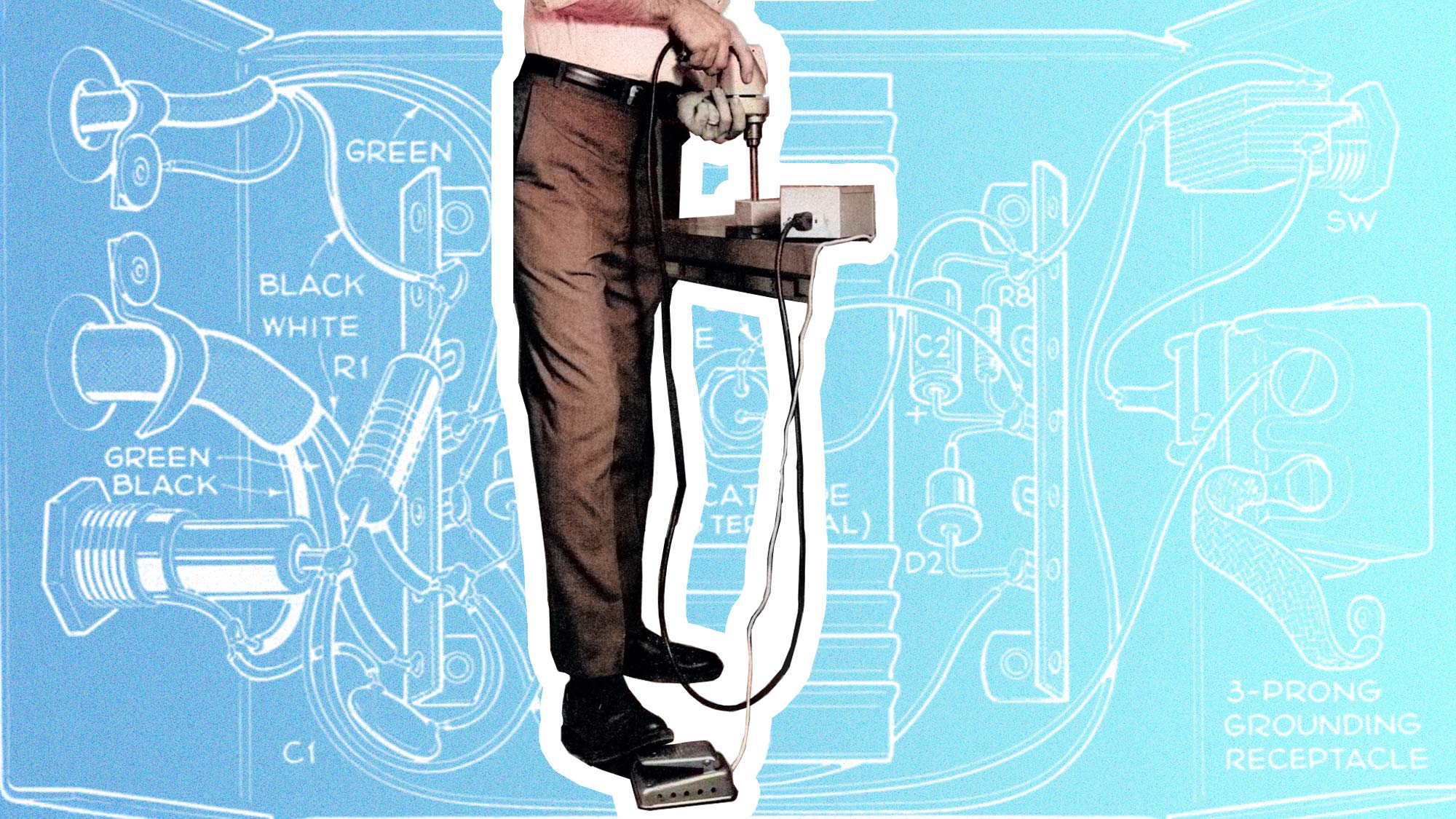 这个历史悠久的DIY脚踏踏板控制的电动工具