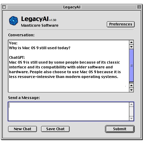使用Legacyai在Mac OS 9上获取Chatgpt访问