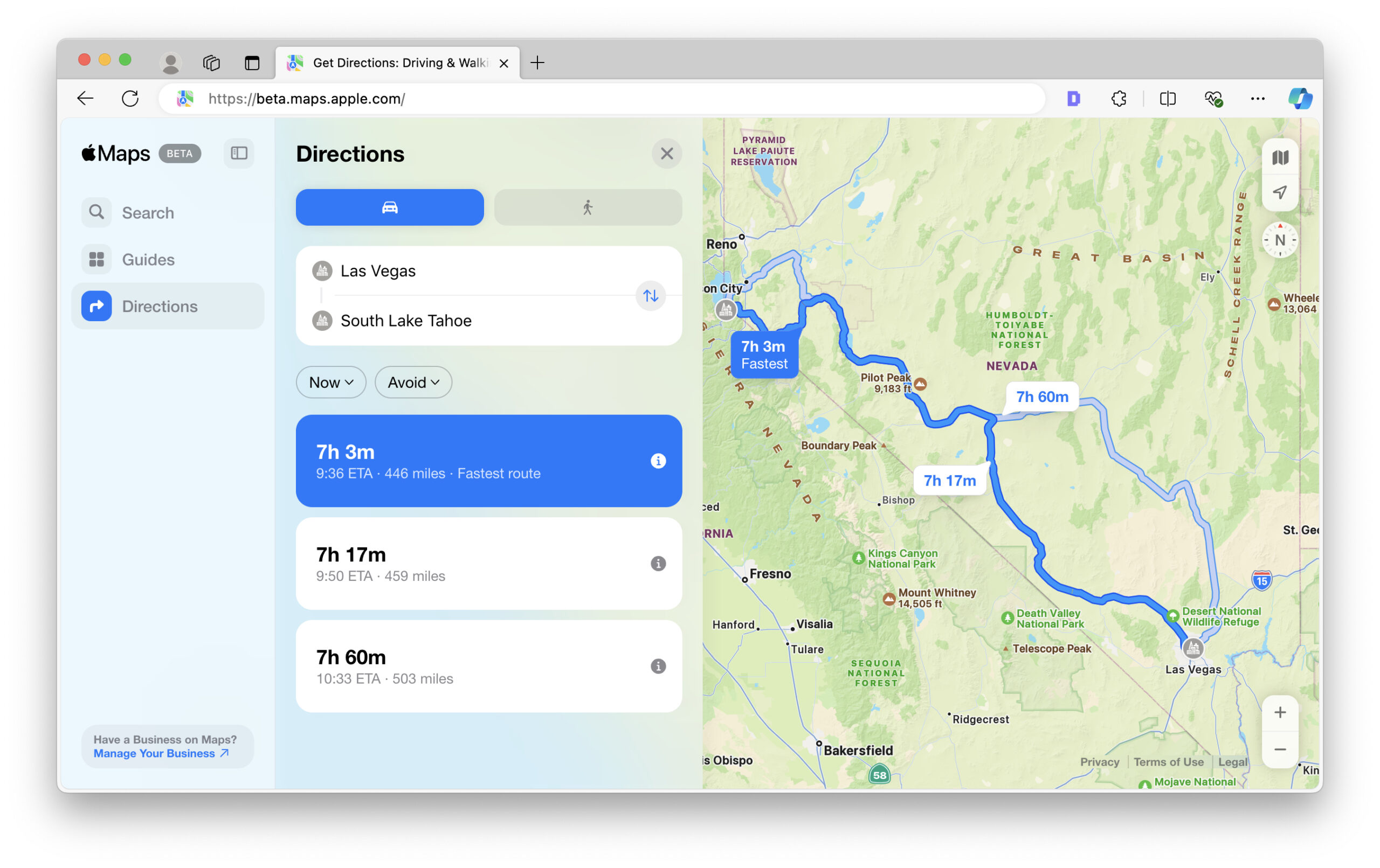訪問和使用帶有地圖Beta的網絡上的Apple地圖