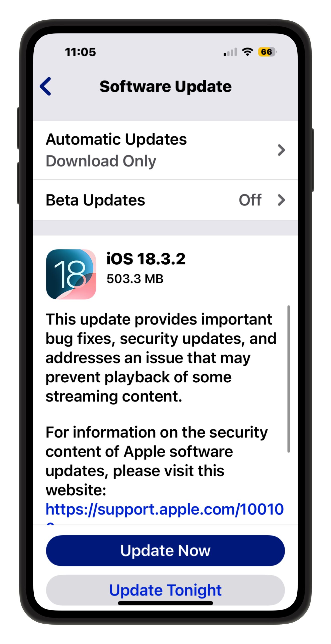 iOS 18.3.2更新带有错误修复