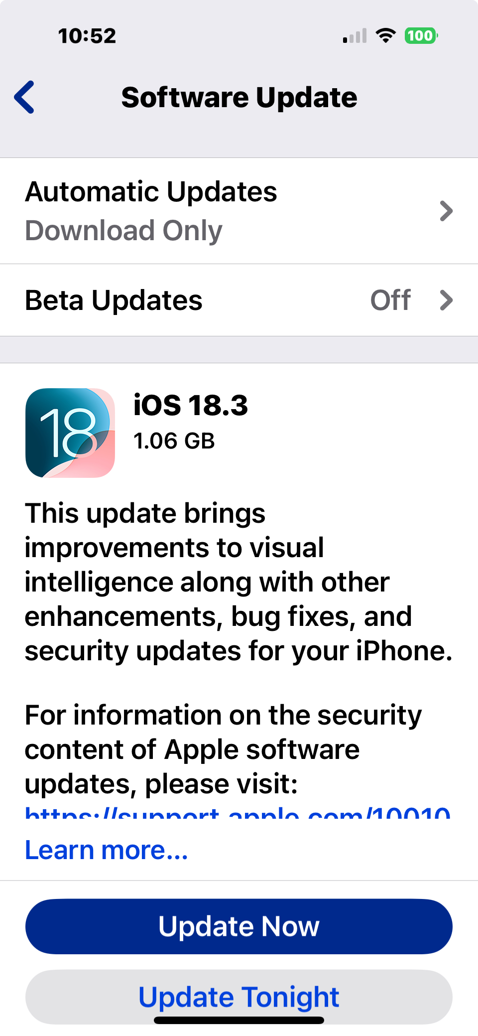 iOS 18.3更新带有错误修复和AI摘要改进