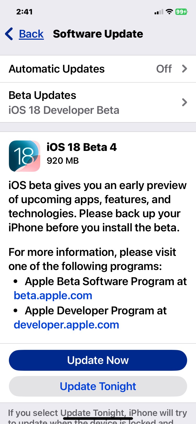 iOS 18 beta 4＆iPados 18 beta 4可供下載