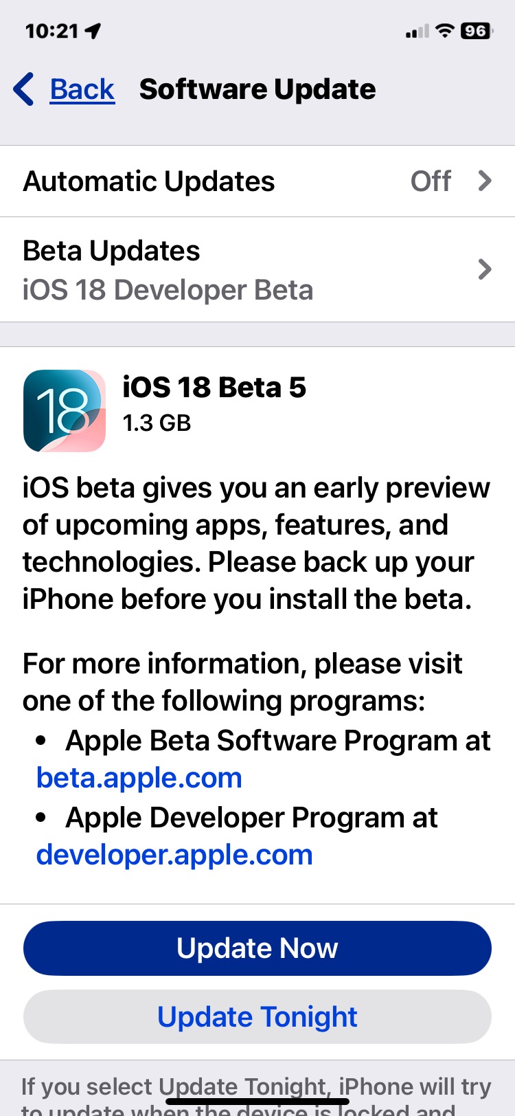 iOS 18 Beta 5＆iPados 18 Beta 5发布用于测试