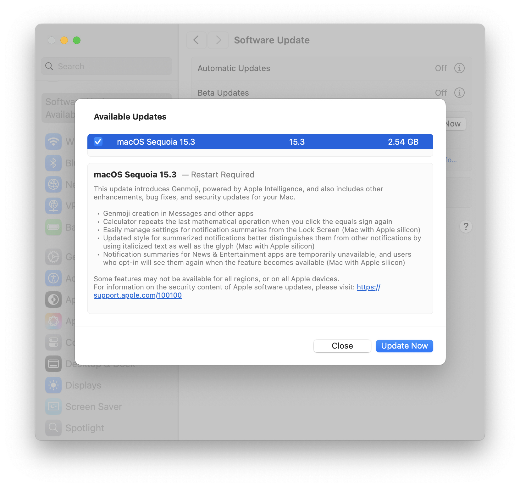 MacOS紅杉15.3更新帶來了Genmoji和錯誤修復
