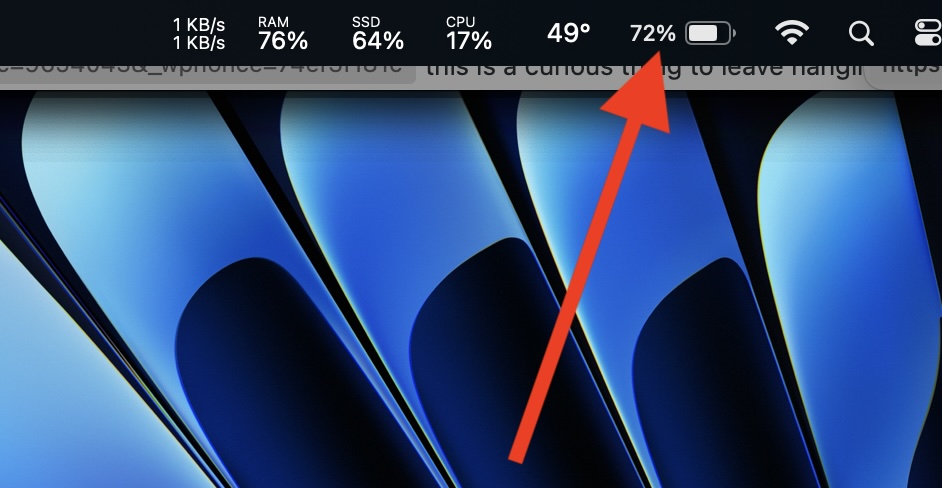 如何在Mac菜单栏（Macos Sonoma＆Ventura）中显示电池百分比