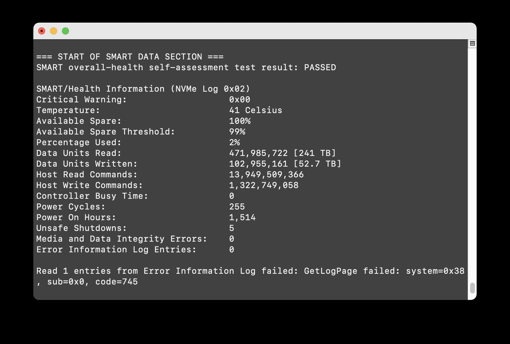 如何使用SmartCtl在Mac上檢查磁盤健康