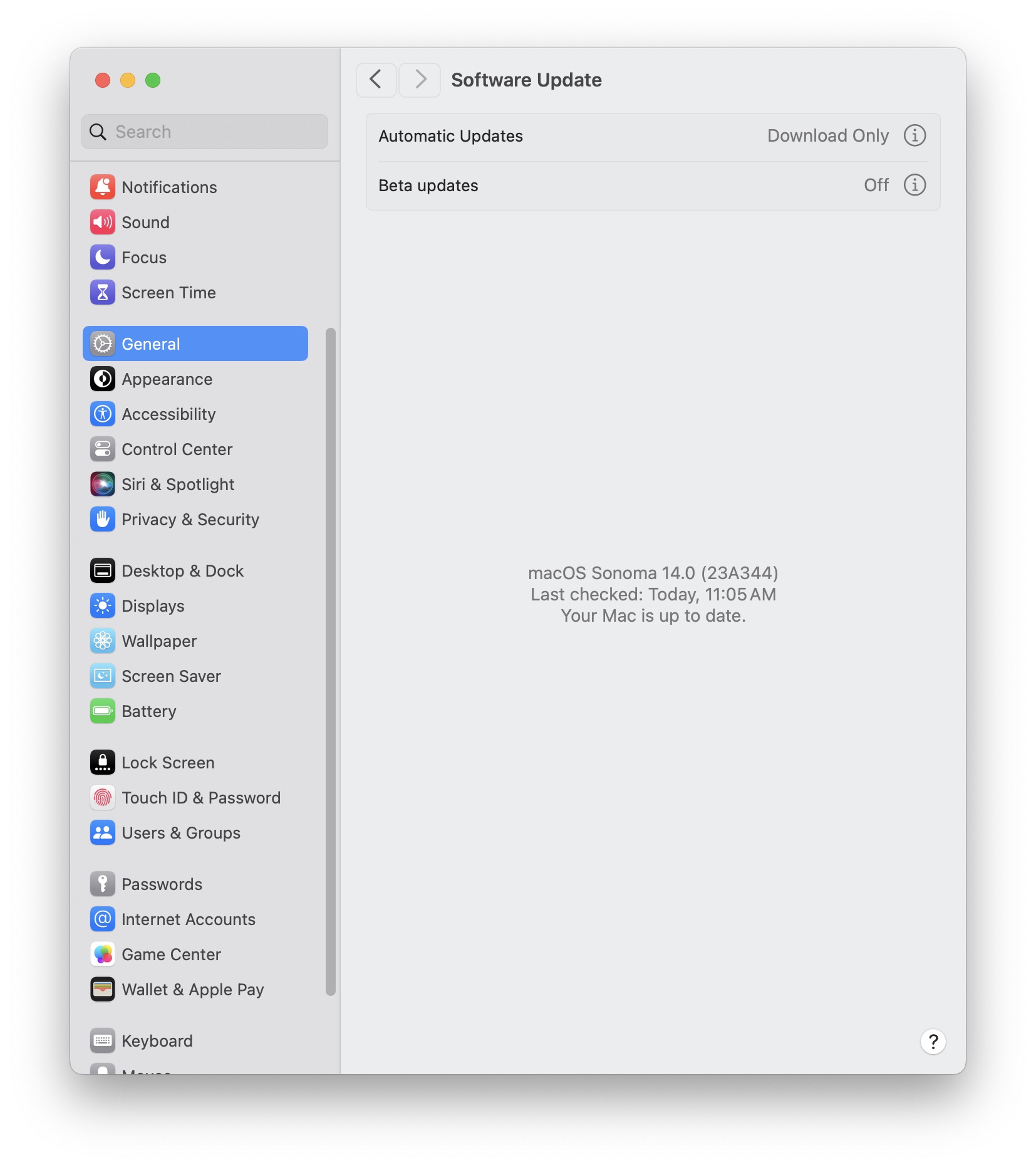 如何停止在Macos Sonoma中获取Beta MacOS更新