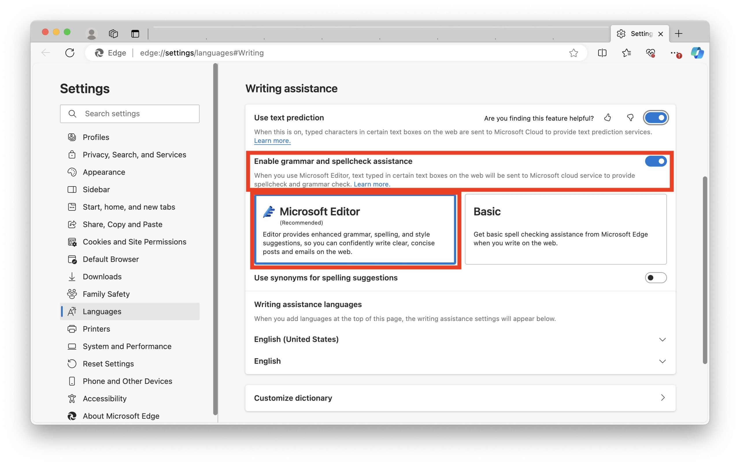 在Microsoft Edge中，文本上的藍色下文意味著什麼？