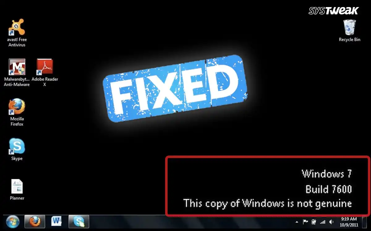 如何修复此Windows的副本不是真正的7600/7601？