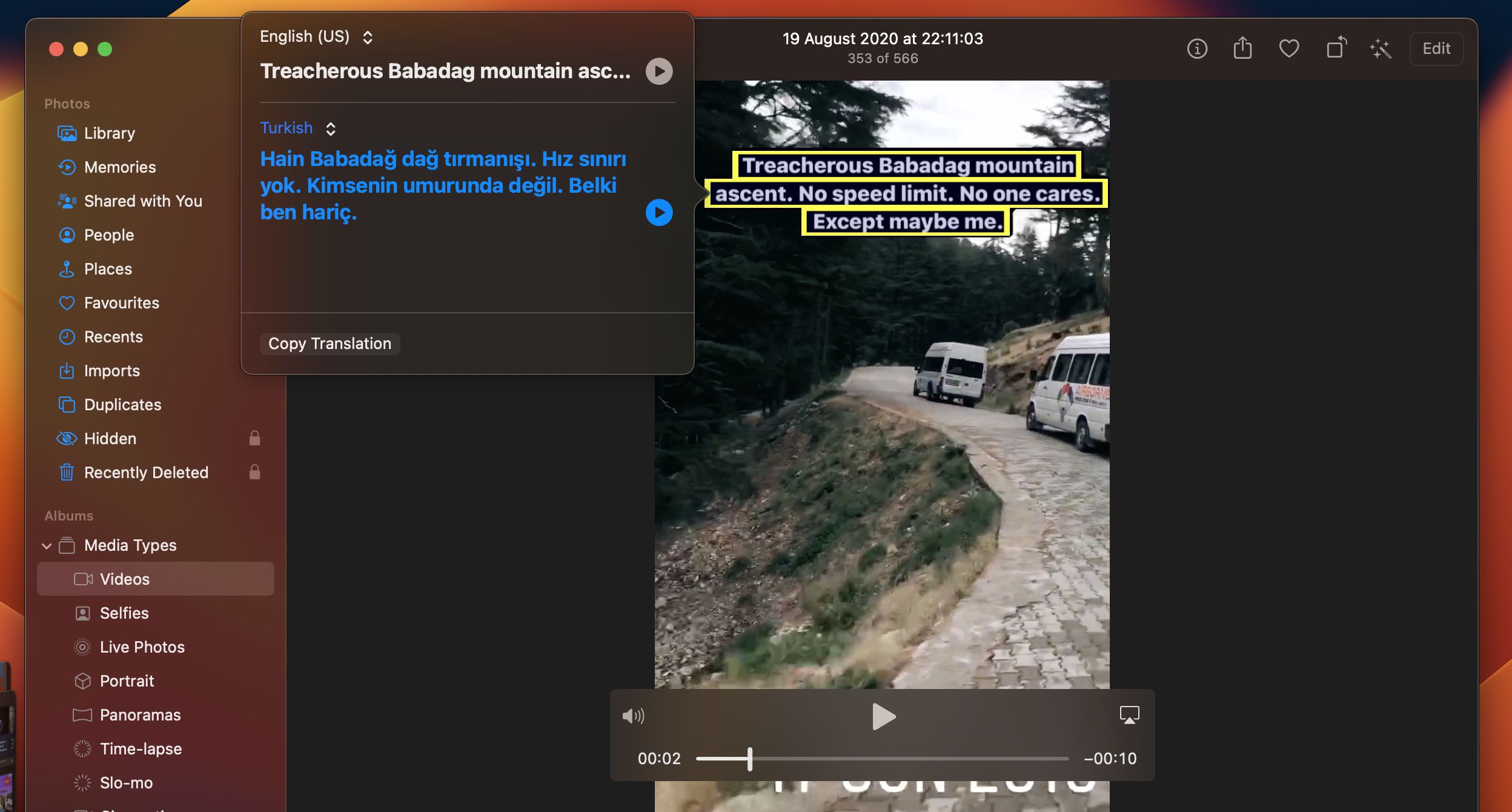 MACOS：如何使用實時文本在視頻中復制和共享文本