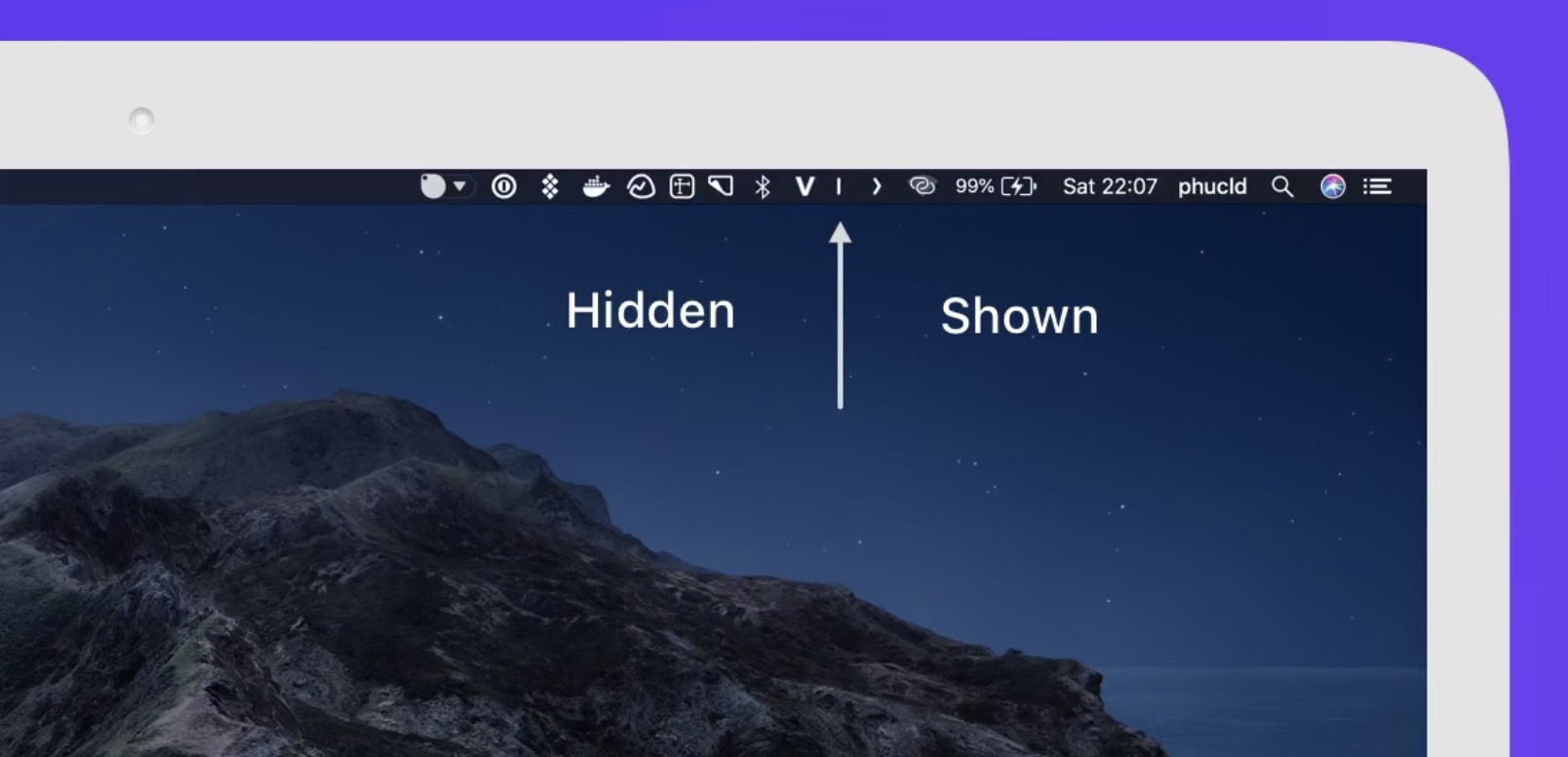使用隐藏栏管理混乱的Mac菜单栏图标