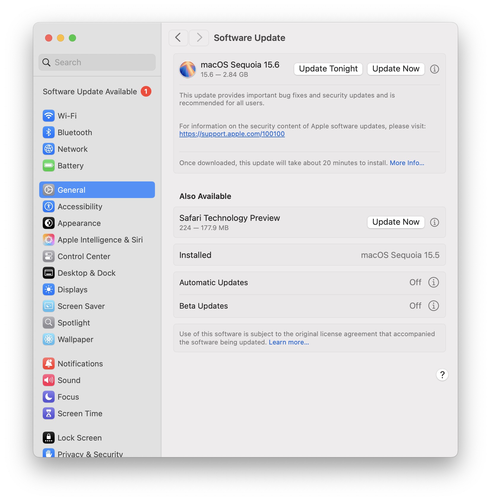 MacOS紅杉15.6更新帶有錯誤修復和安全補丁