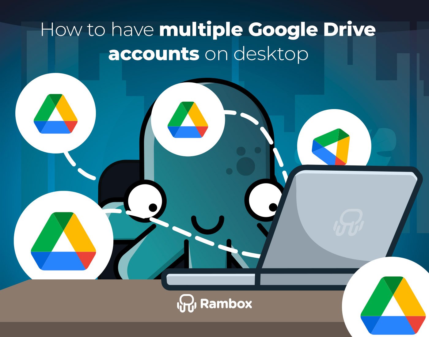 如何在一个桌面上拥有多个Google Drive帐户？