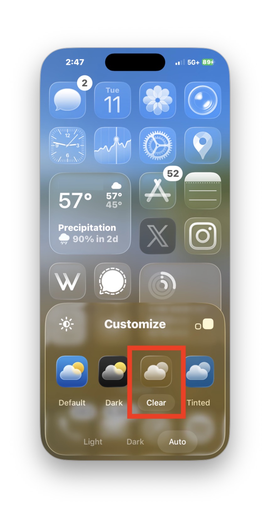 如何在 iPhone 和 iPad 的 iOS 26 中使图标清晰