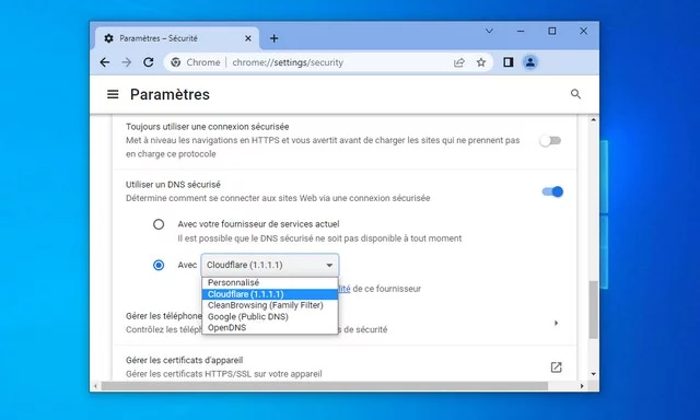 如何在 Google Chrome 中启用基于 HTTPS 的 DNS