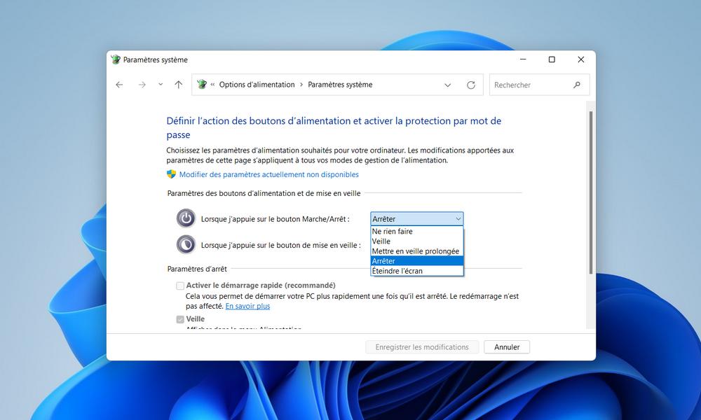 更改 Windows 11 中的电源按钮操作