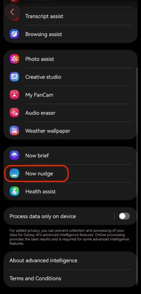 One UI 9 Now Nudge