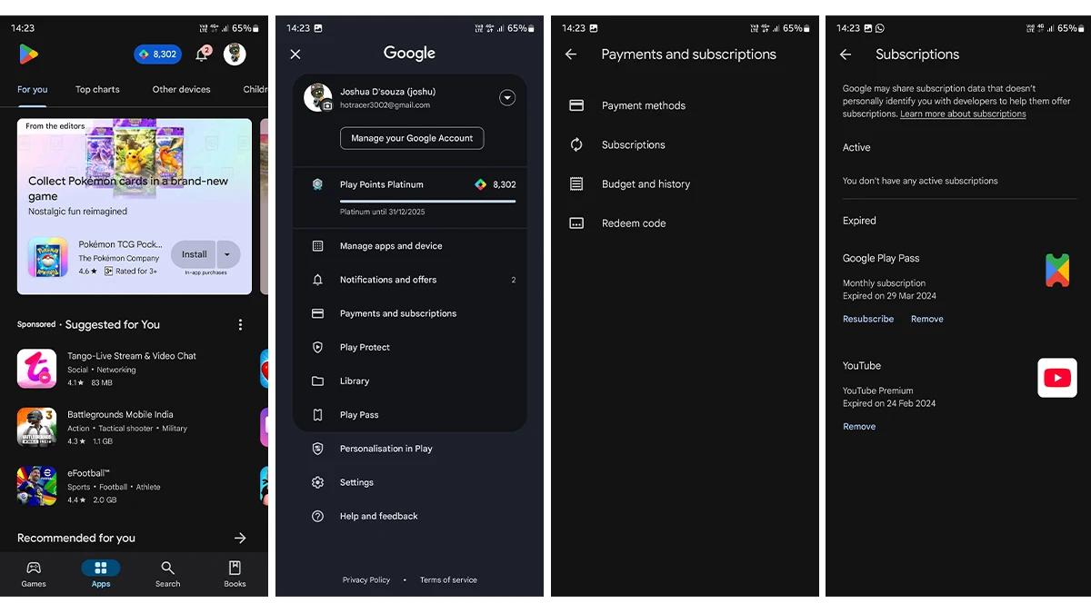 Google Play Pass 家庭共享设置示意