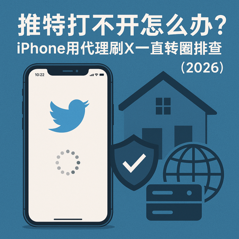 推特打不开怎么办?iPhone用代理刷X一直转圈排查(2026)