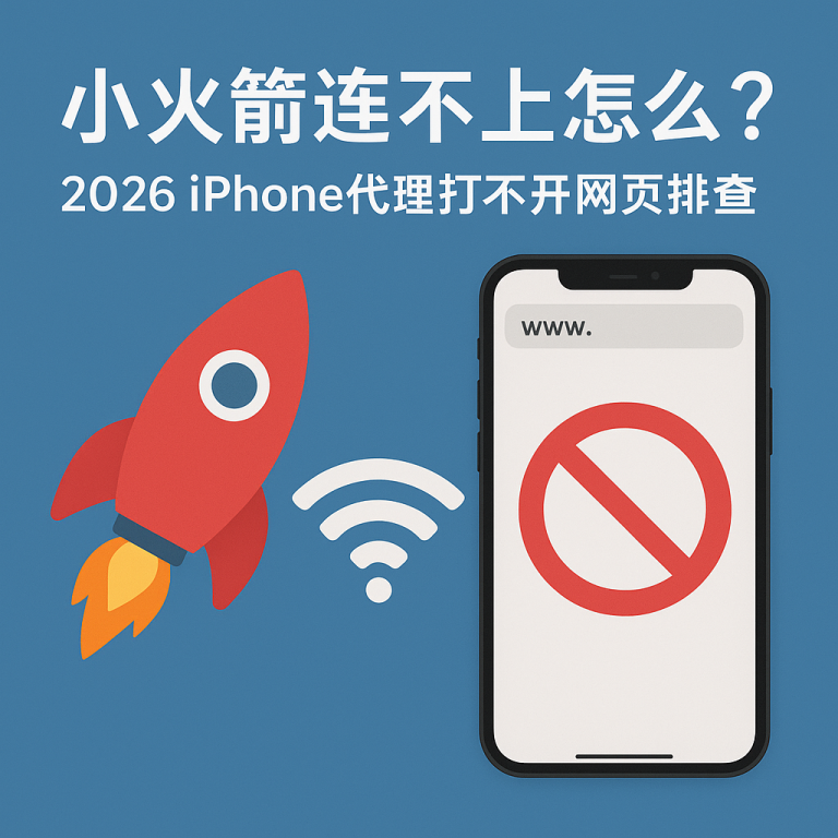 小火箭连不上怎么办?2026 iPhone代理打不开网页排查